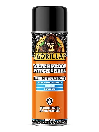 Gorilla Waterproof Patch & Seal Rubberized Sealant Spray; Black; 16oz (Pack of 1)